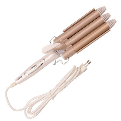 IRON MEGA - Pinza rizadora para cabello 3 tubos