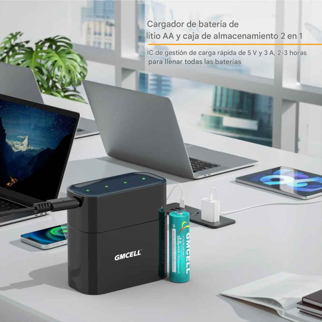 Cargador de batería AA y AAA para batería de NiMH y litio