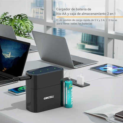 Cargador de batería AA y AAA para batería de NiMH y litio