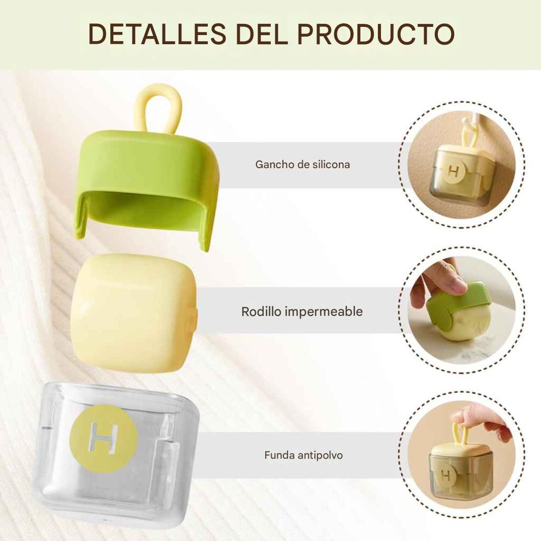 (PAGA 1 LLEVA 2) Mini rodillo de pelusas, rodillo adhesivo lavable, reutilizable