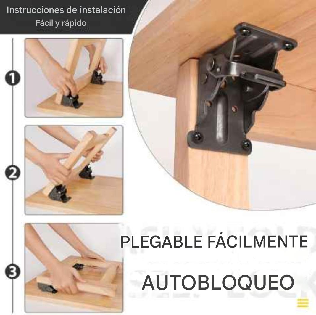 Soportes plegables de alta resistencia con autobloqueo de 90°