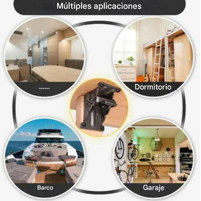 Soportes plegables de alta resistencia con autobloqueo de 90°