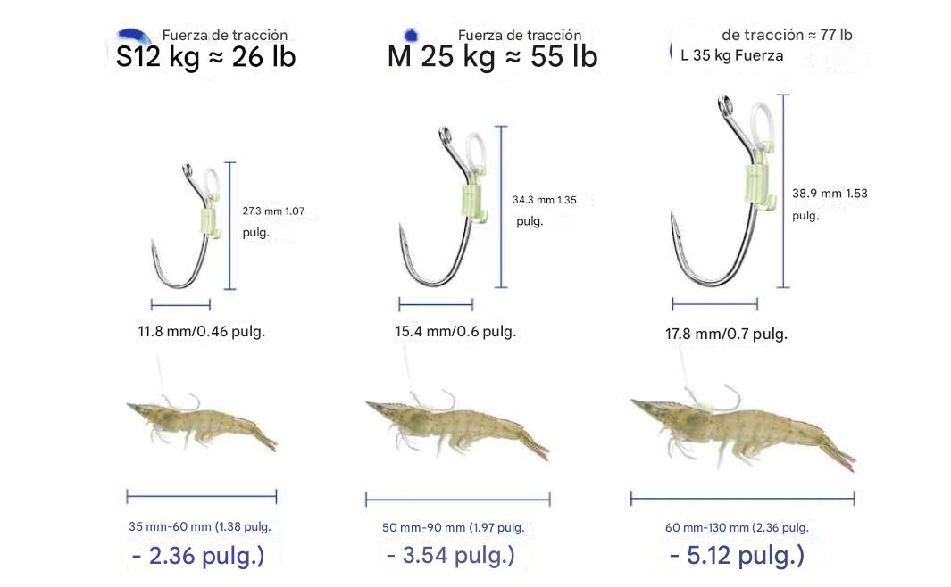 Anzuelos luminosos para camarones vivos (Paquete de 10)