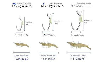 Anzuelos luminosos para camarones vivos (Paquete de 10)