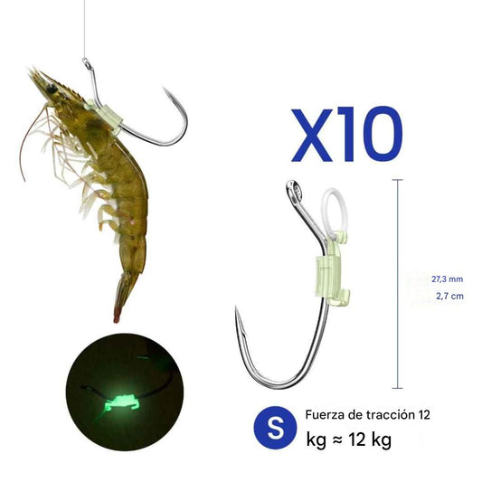 Anzuelos luminosos para camarones vivos (Paquete de 10)