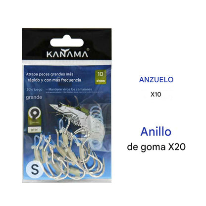 Anzuelos luminosos para camarones vivos (Paquete de 10)