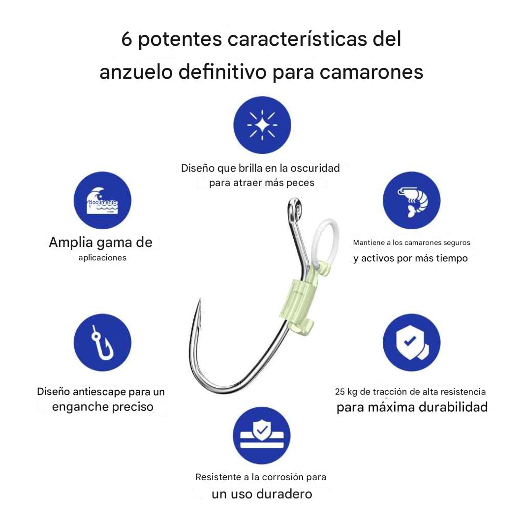 Anzuelos luminosos para camarones vivos (Paquete de 10)