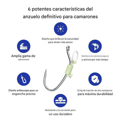 Anzuelos luminosos para camarones vivos (Paquete de 10)