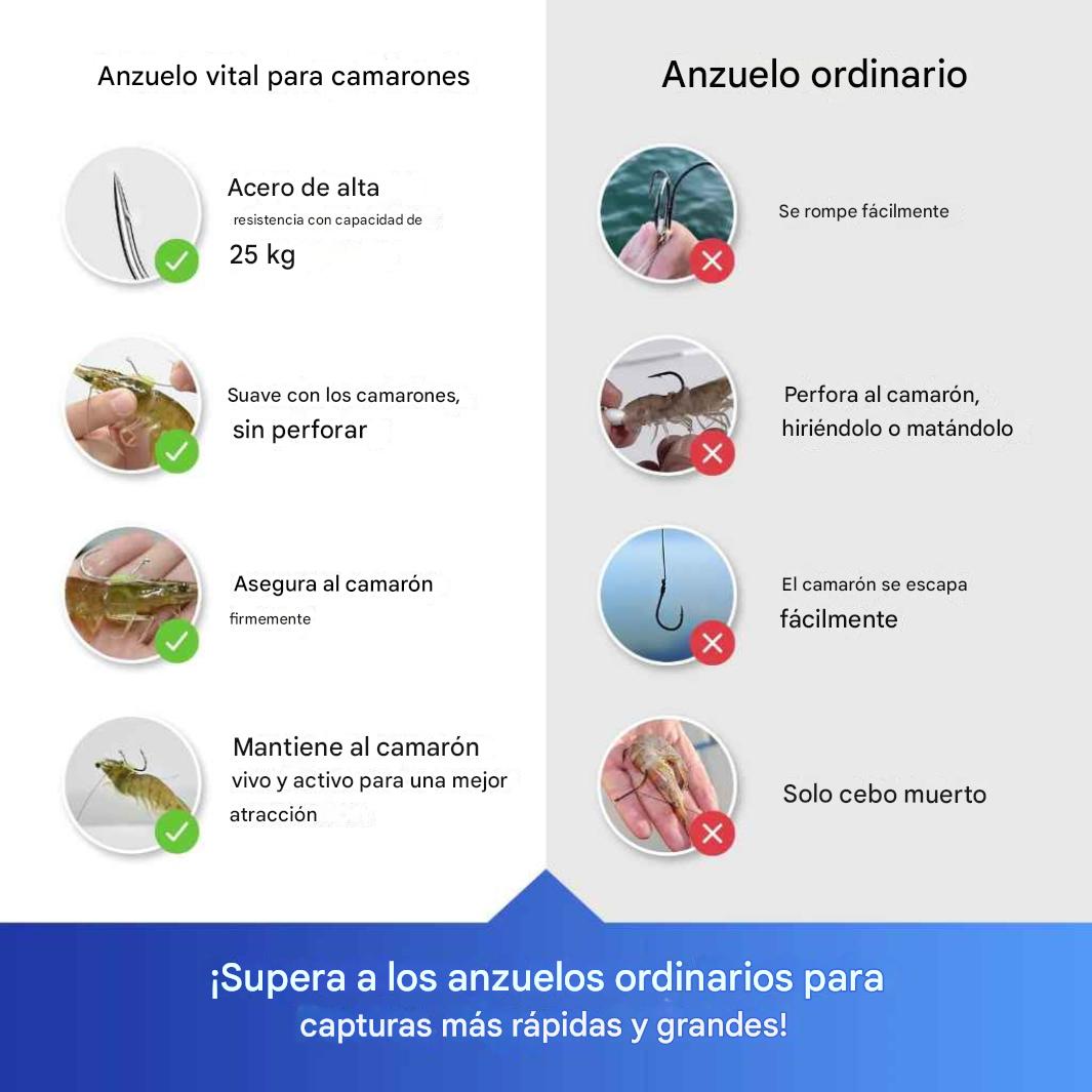 Anzuelos luminosos para camarones vivos (Paquete de 10)