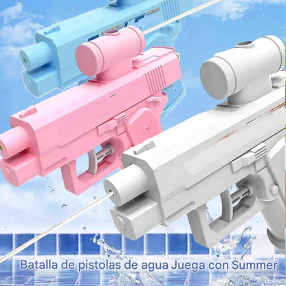 Pistola de agua bidireccional broma divertida y refrescante