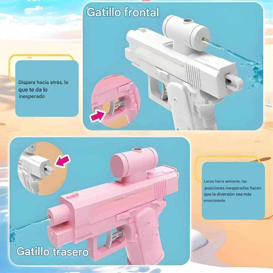 Pistola de agua bidireccional broma divertida y refrescante