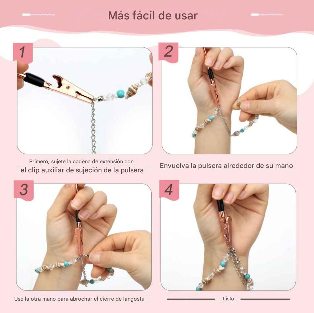 Herramientas auxiliares para cierres de pulsera con funda protectora antideslizante