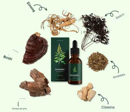 Gotas suplemento  de extracto de hoja de Mullein + de clorofila para pulmones