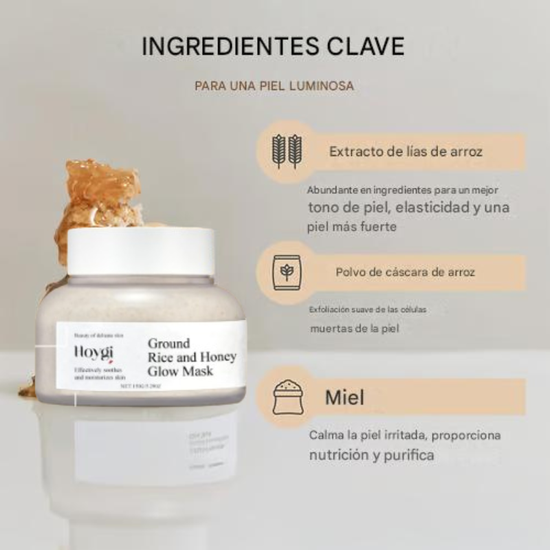 BeutySpa Mascarilla de limpieza profunda con brillo de arroz molido y miel