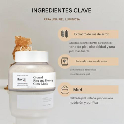 BeutySpa Mascarilla de limpieza profunda con brillo de arroz molido y miel