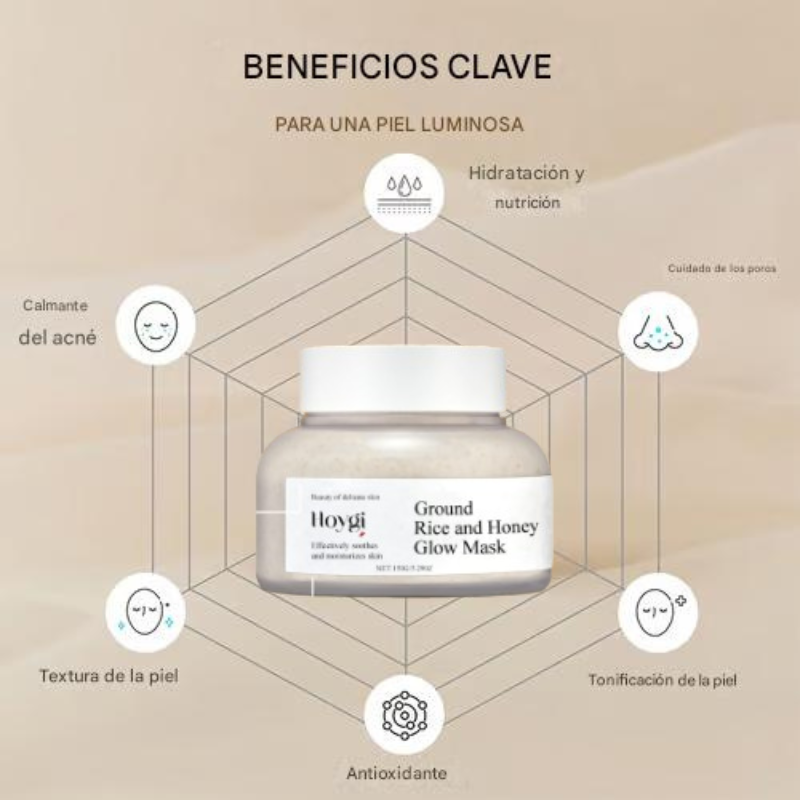 BeutySpa Mascarilla de limpieza profunda con brillo de arroz molido y miel