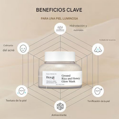 BeutySpa Mascarilla de limpieza profunda con brillo de arroz molido y miel
