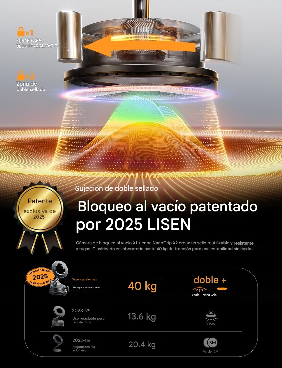 StaySafe Soporte magnético de teléfono con succión 360° ajustable