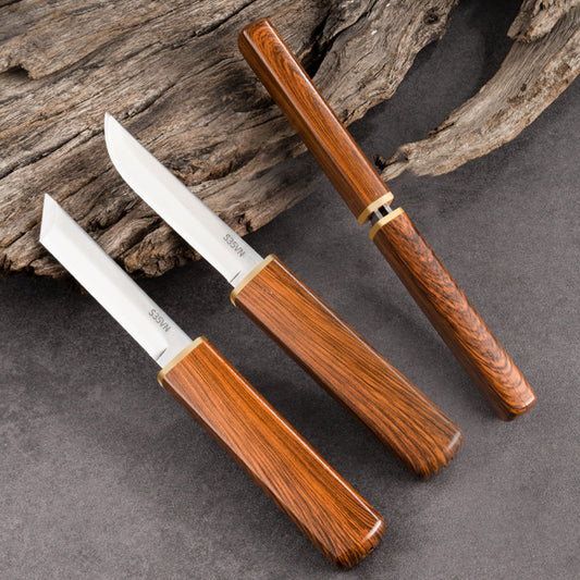Fénix Cuchillo doble con mango de madera portátil