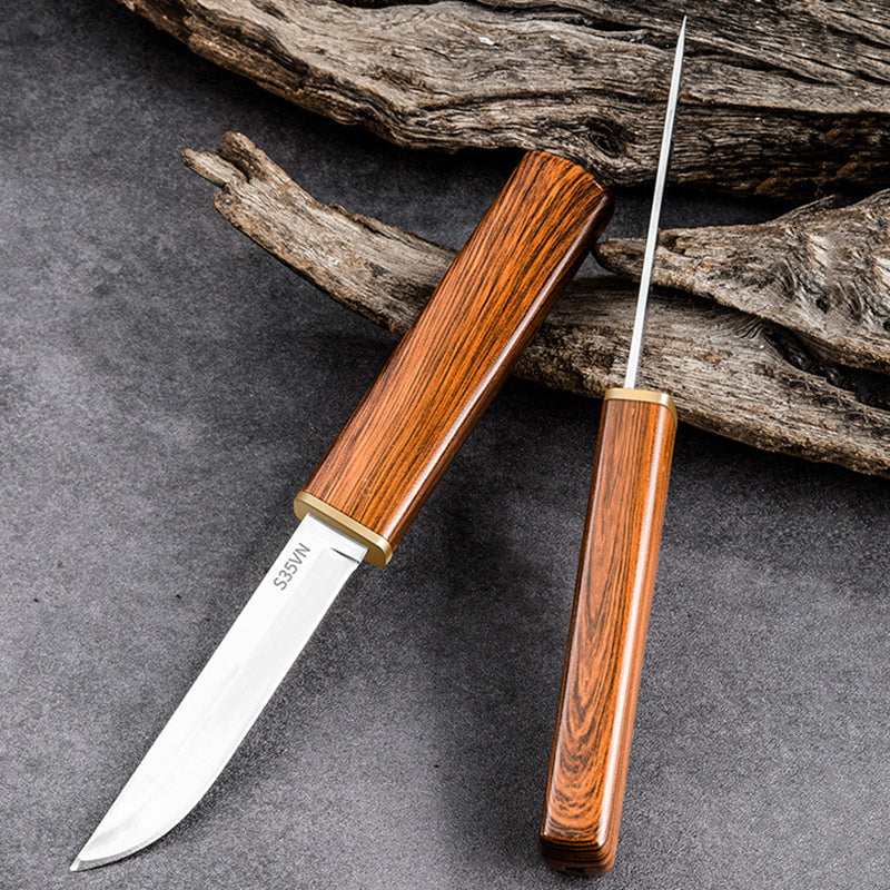 Fénix Cuchillo doble con mango de madera portátil
