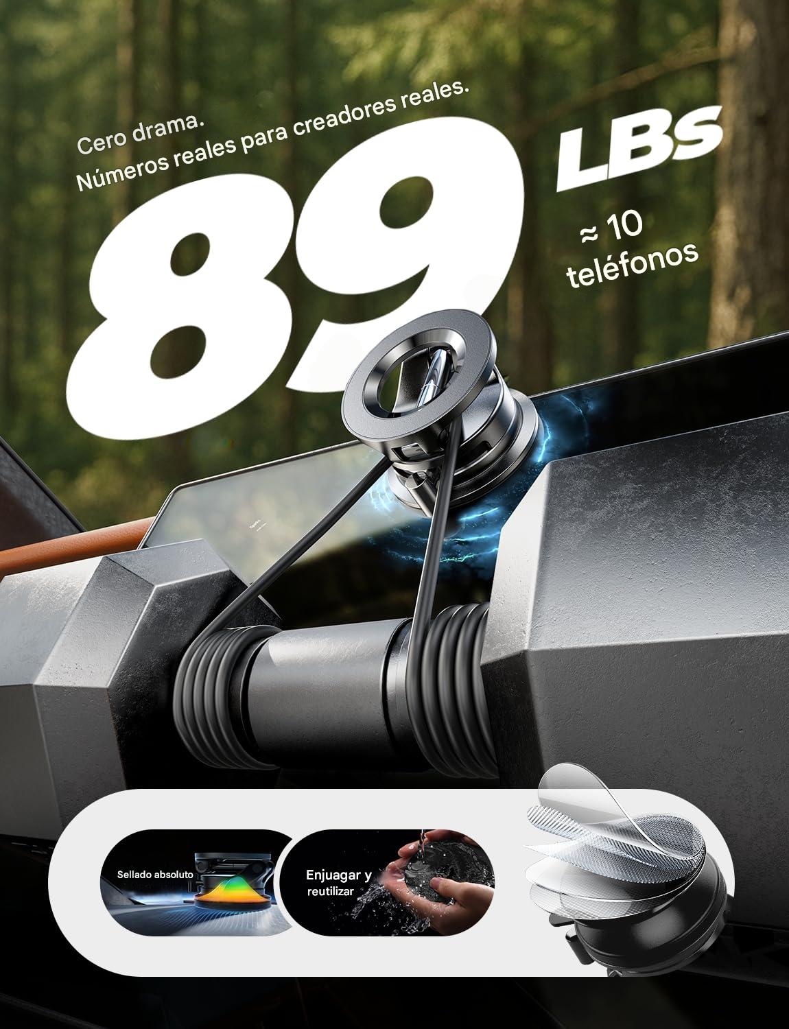 StaySafe Soporte magnético de teléfono con succión 360° ajustable