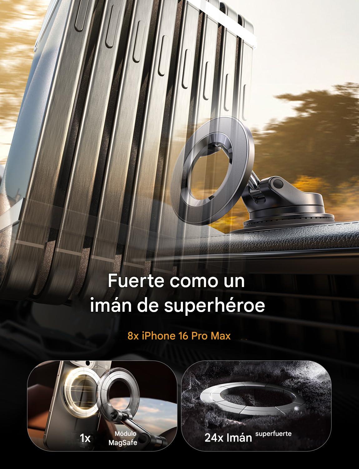 StaySafe Soporte magnético de teléfono con succión 360° ajustable