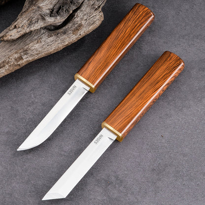Fénix Cuchillo doble con mango de madera portátil
