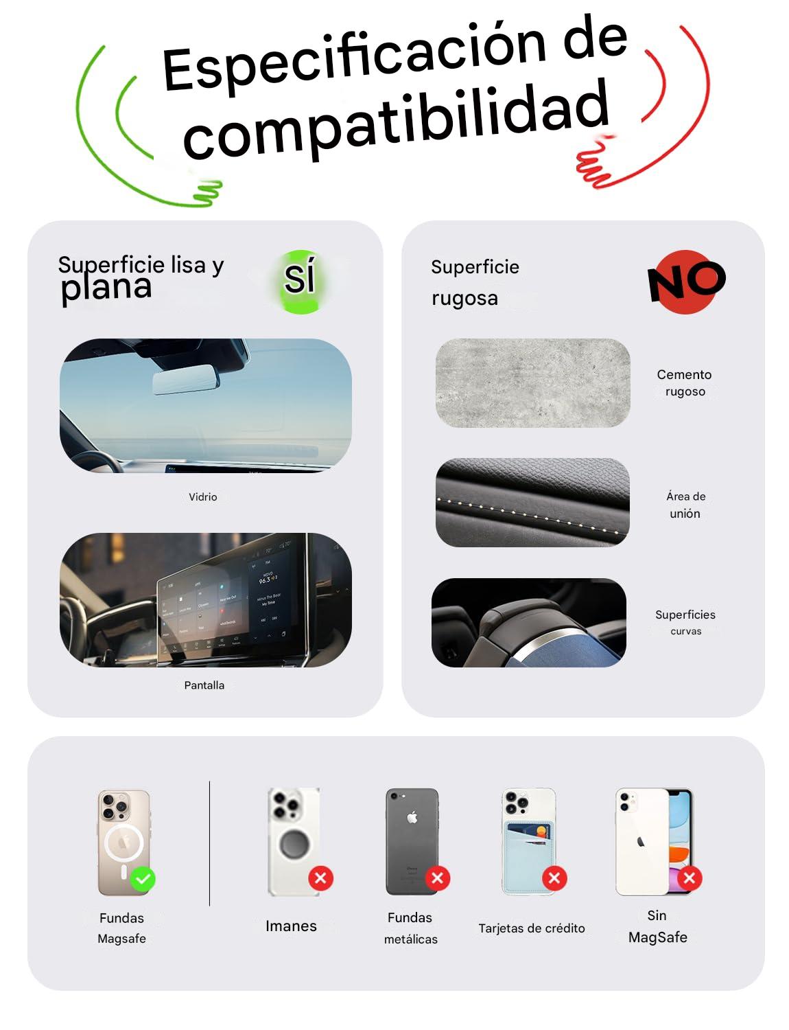 StaySafe Soporte magnético de teléfono con succión 360° ajustable