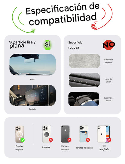 StaySafe Soporte magnético de teléfono con succión 360° ajustable