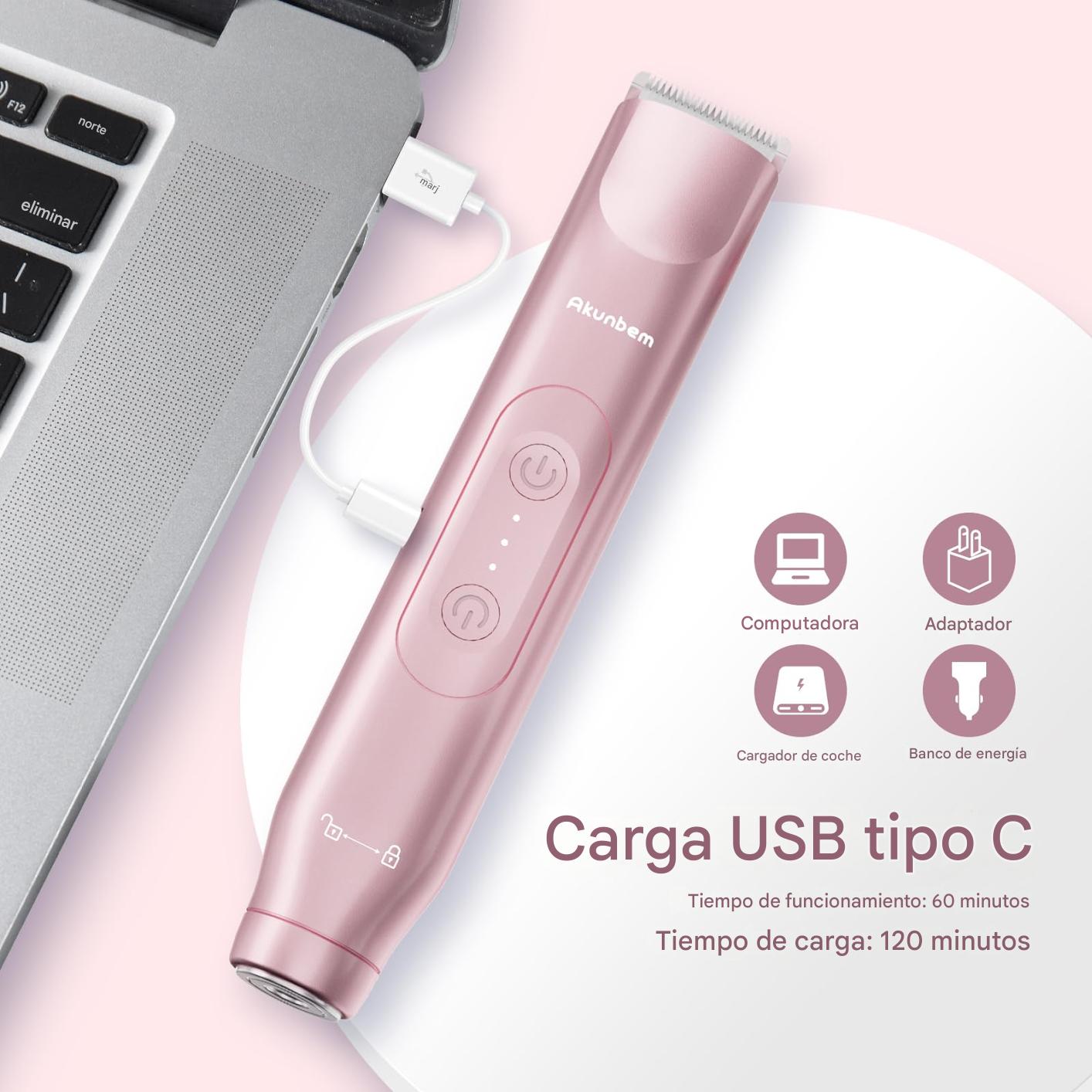 Afeitadora eléctrica 2 en 1 para mujer, recortadora de bikini de doble cabeza