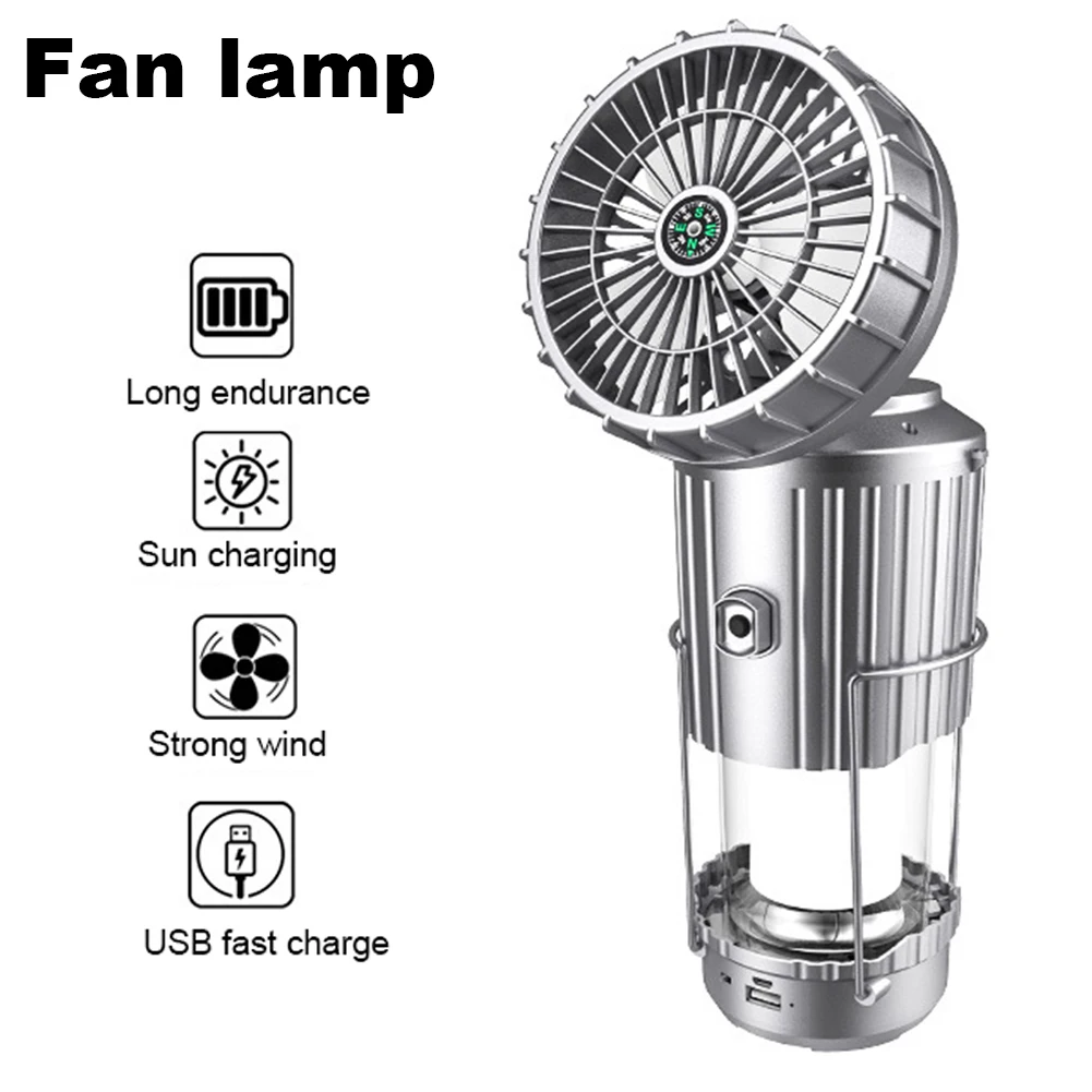 Outdoor - Lampara ventilador solar 5 en 1