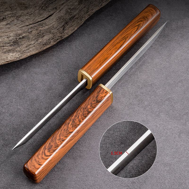 Fénix Cuchillo doble con mango de madera portátil