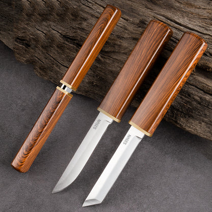 Fénix Cuchillo doble con mango de madera portátil