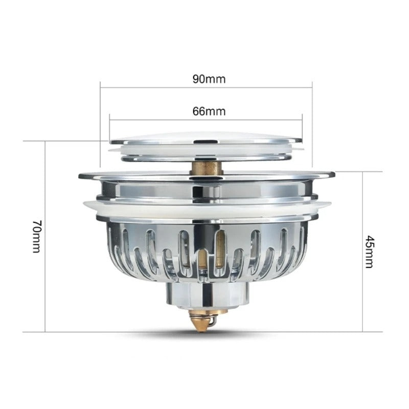 Tapón flitro para fregadero 3 en 1