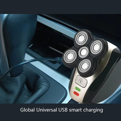 Maquinillas de afeitar eléctricas con cabezal de titanio 5D mejoradas y recortador de pelo de nariz