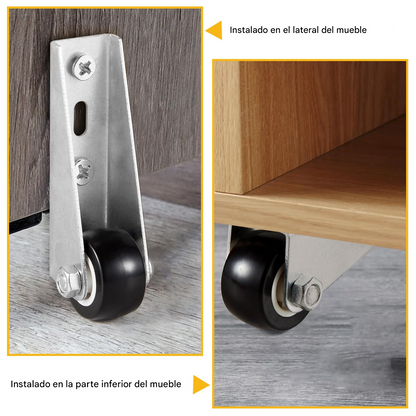 Ruedas laterales de perfil bajo para muebles