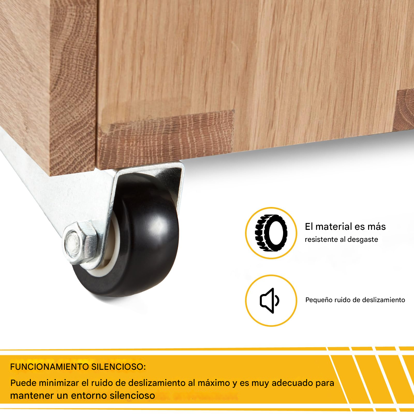Ruedas laterales de perfil bajo para muebles