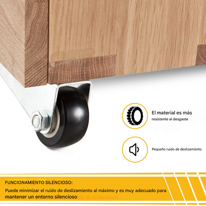 Ruedas laterales de perfil bajo para muebles