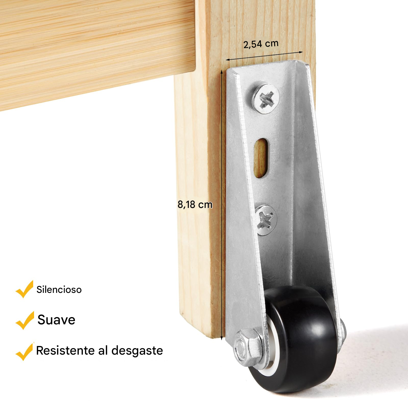 Ruedas laterales de perfil bajo para muebles